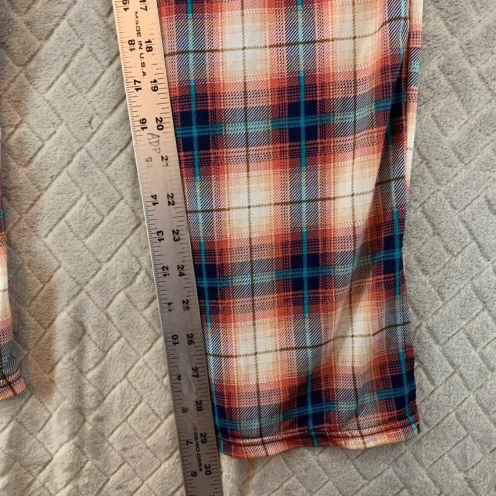 Lildy Pants Womens Small Plaid Baggy Straight Leg Lightweight Flowy High Rise - Picture 8 of 13